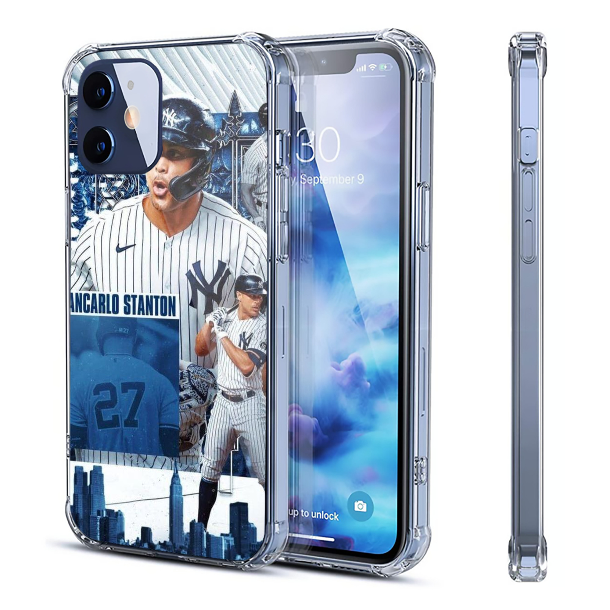 Giancarlo Stanton 17 Clear IPhone 12 Case – Soft TPU With UV Print – Enhanced Drop Protection, Precise Fit, Anti-Fingerprint, Customizable Design, Scratch-Resistant, Yellow-Resistant